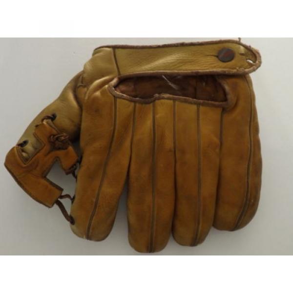 1940s Wilson Baseball Fielders Glove 646 Hand Tailored Greased Pocket Split Fgr #2 image