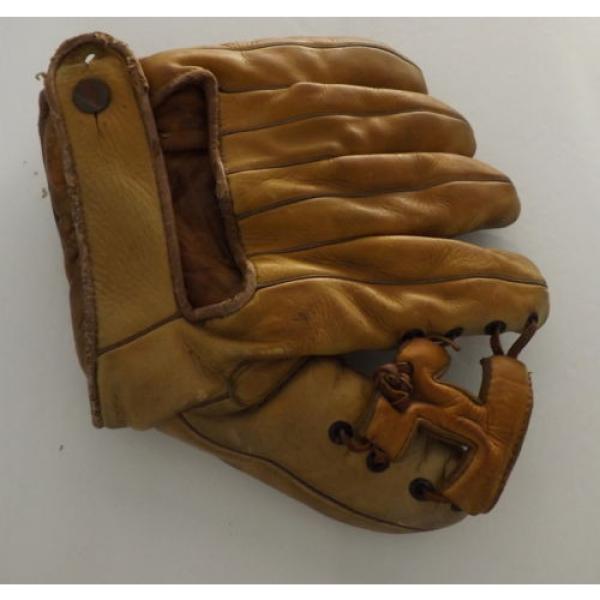 1940s Wilson Baseball Fielders Glove 646 Hand Tailored Greased Pocket Split Fgr #3 image