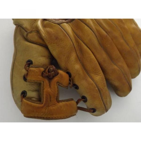 1940s Wilson Baseball Fielders Glove 646 Hand Tailored Greased Pocket Split Fgr #4 image