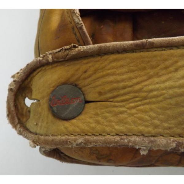 1940s Wilson Baseball Fielders Glove 646 Hand Tailored Greased Pocket Split Fgr #5 image