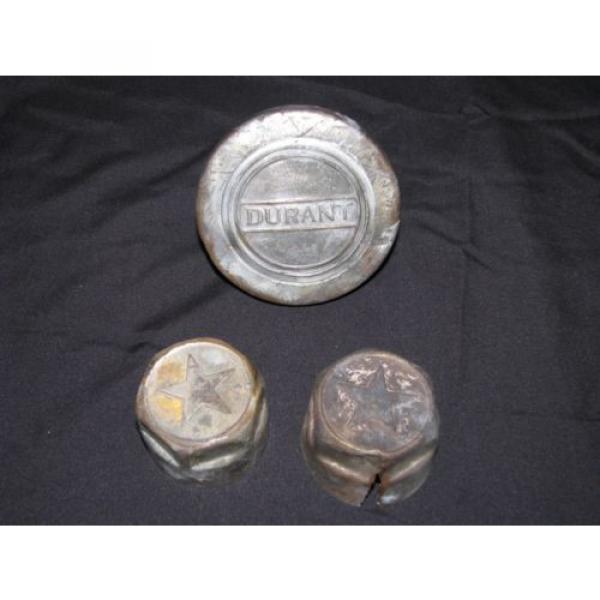3 Antique Vintage Durant Grease Caps Dust Covers Hubcaps Wheel Center Cap 1920s #1 image