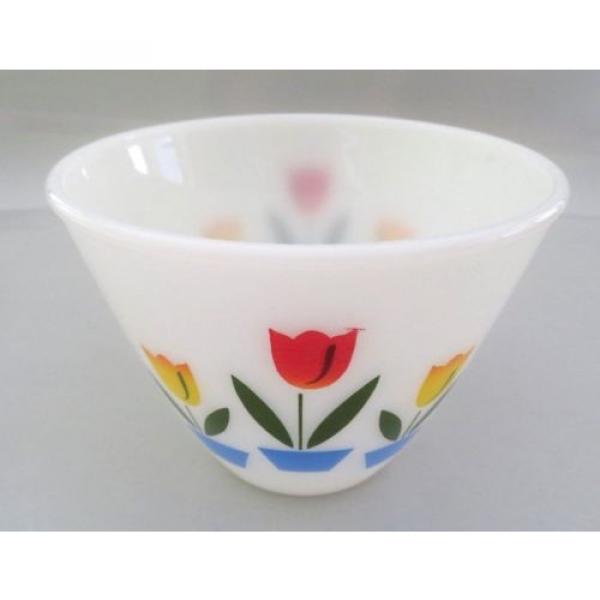 EUC VINTAGE FIRE KING TULIP NESTING MIXING GREASE BOWL,BRIGHT COLORS 4&#034; TALL #3 image