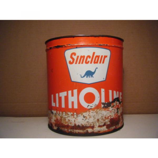 VINTAGE ADVERTISING SINCLAIR LITHOLINE MULTI PURPOSE GREASE CAN NO TOP #1 image