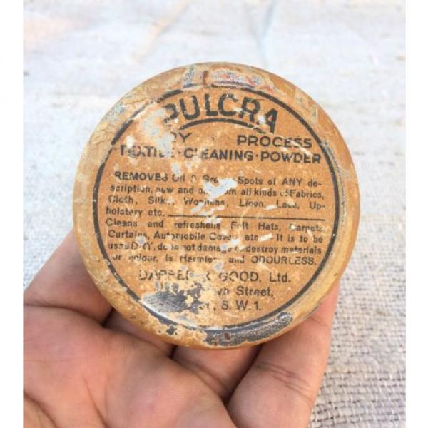 VINTAGE RARE PULCRA PROCESS OIL &amp; GREASE SPOTS CLEANING POWDER LITHO TIN,ENGLAND #1 image