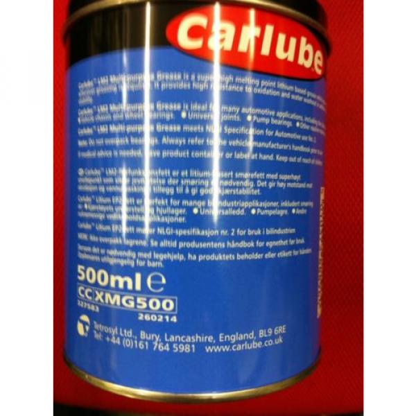 2 x MULTI PURPOSE GREASE LARGE LM2 - 2 x 500g TUBS BASED CARLUBE GREASE #3 image